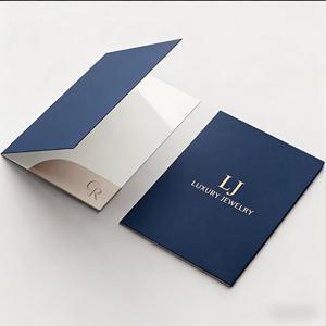 Porte-documents en carton fantaisie, imprimé sur mesure, écologique, imperméable et résistant à l'huile, avec <span class=keywords><strong>pochette</strong></span> et emplacement pour cartes de visite - Product Image 1
