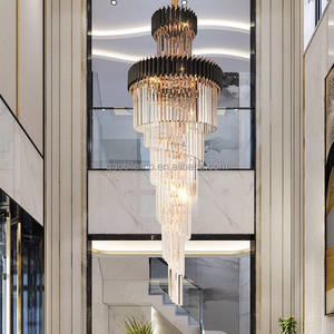 Ronde Indoor Nordic Moderne K9 Kristal Luxe Zwart Goud Led Hanglampen Huis Kroonluchter Hanglamp - Product Image 5