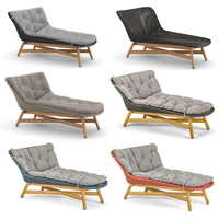 Chaise de plage nordique en teck près de la piscine ensemble de meubles d'extérieur en teck La Sala De Estar Sillas De Playa jardin PE rotin chaises longues