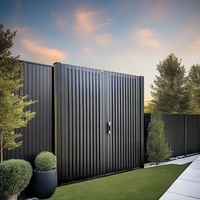 Portes d'entrée de cour en aluminium avec revêtement en poudre, design 2024, portes battantes en métal, sécurité extérieure, résidentiel, jardin, sur mesure