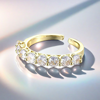 Bague d'éternité en zircon en gros, en alliage argenté et doré, empilable, pour femmes et jeunes filles, bijoux personnalisés pour mariage et fête