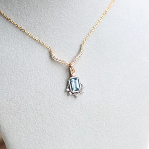 Collar de plata 925, collar de Topacio Azul de Londres chapado en oro de 14 quilates, joyería para mujer, joyería fina, piedra natural - Product Image 2