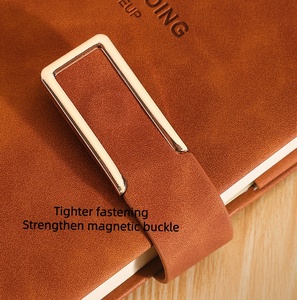 Cuaderno diario de tapa dura de cuero A5 barato para uso de promoción de la Escuela de oficina empresarial con marcapáginas con hebilla de cubierta de logotipo personalizado - Product Image 6
