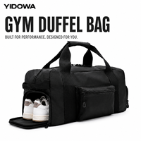 Sac de sport avec compartiment à chaussures, pochette amovible pour articles mouillés et secs, poche latérale pour bouteille d'eau, sac de sport pour la gym, les voyages, la natation, les sports pour hommes