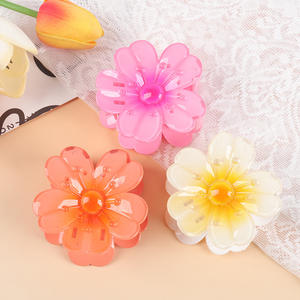Yjl Hot Selling Kleurrijke Mode Bloem 7.5Cm Plastic Klauw Clip Verse Prachtige Meisjes Clip Custom Hoge Kwaliteit Haarclip - Product Image 2