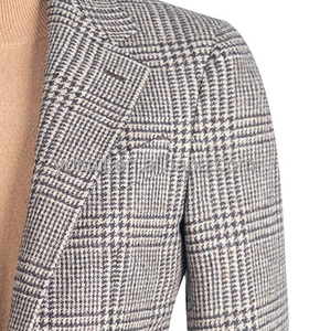 Haute qualité personnalisé hommes formel sur mesure costume 50% <span class=keywords><strong>laine</strong></span> 50% lin respirant confortable <span class=keywords><strong>veste</strong></span> pour printemps décontracté affaires - Product Image 4
