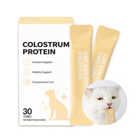 Protéines de Colostrum pour Chat – 30 Tubes – Soutien Immunitaire et de Mobilité – Soin Essentiel Quotidien – Complément de Bien-être pour Chat – Formule Sûre et de Qualité