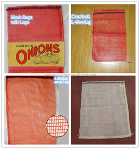 Sacs de produits en maille respirante Stockage d'oignons à cordon pour pommes de terre, oignons, carottes, bois de feu, fruits Fournitures d'emballage frais - Product Image 4