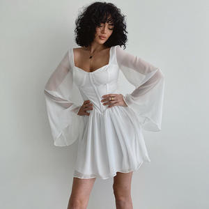 TOB-<span class=keywords><strong>Vestidos</strong></span> informales de manga Pagoda con cuello recto, novedad - Product Image 3