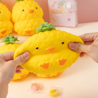 Jouet Squishy Créatif Canard Jaune à Tête d'Ananas 12 cm en Matériau TPR, Amusant, Anti-stress, Cadeau Unisexe pour 14 ans et plus, Easy Mood