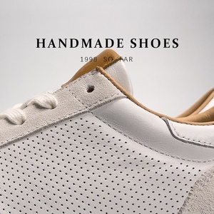 Giày da bò nam cao cấp thường ngày lấy cảm hứng từ phong cách của <span class=keywords><strong>Forrest</strong></span> Gump Thiết kế đục lỗ có dây buộc thấp để đi bộ - Product Image 3