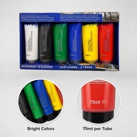 Ensemble de peinture acrylique, pigments de peinture professionnels, 75 ml par tube, peinture acrylique pour papier, toile, bois, céramique, pierres