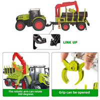 Tracteur télécommandé pour enfant RC, jouet rechargeable 1:16 moulé sous pression, véhicule agricole, jouets avec lumière