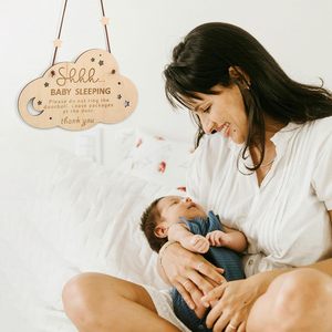 Letrero <span class=keywords><strong>de</strong></span> puerta <span class=keywords><strong>de</strong></span> <span class=keywords><strong>madera</strong></span> 'Shhh Baby Sleeping' grabado no suena letrero <span class=keywords><strong>de</strong></span> timbre <span class=keywords><strong>para</strong></span> colgador <span class=keywords><strong>de</strong></span> puerta delantera <span class=keywords><strong>de</strong></span> habitación <span class=keywords><strong>de</strong></span> bebé - Product Image 4