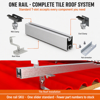 Rail de montage solaire photovoltaïque en aluminium de haute qualité, rails de panneaux solaires, support de montage, rail de toit métallique 10 kW, système de montage sur toit