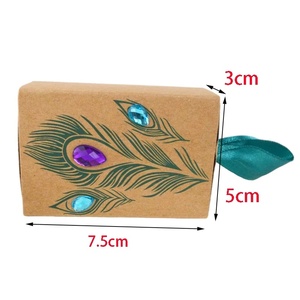 Tùy chỉnh giấy kraft con công Thiết kế hộp quà tặng cho sô cô la đám cưới sinh nhật bên Món quà trang trí với Ribbon - Product Image 2