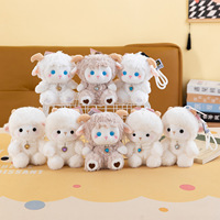 Boneka Domba Awan Lucu, Teman Meja, Mainan Plush, Kalung Mutiara, Boneka Domba Kecil dari Katun, Gantungan Tas, Gantungan Ransel