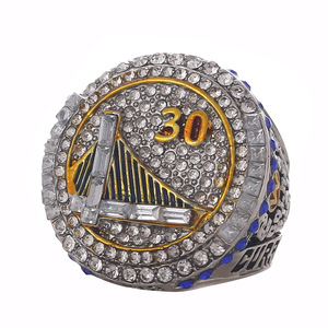 Bague de championnat des <span class=keywords><strong>Golden</strong></span> State <span class=keywords><strong>Warriors</strong></span> 2015 en argent, cadeau commémoratif pour les fans de Curry, bague pour homme en alliage d'acier de haute qualité, sport - Product Image 2