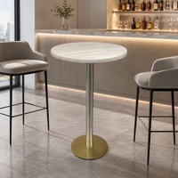 Tables de bar modernes en acier inoxydable, table de comptoir ronde pour hôtel, terrasse extérieure, fête et espace café de bureau