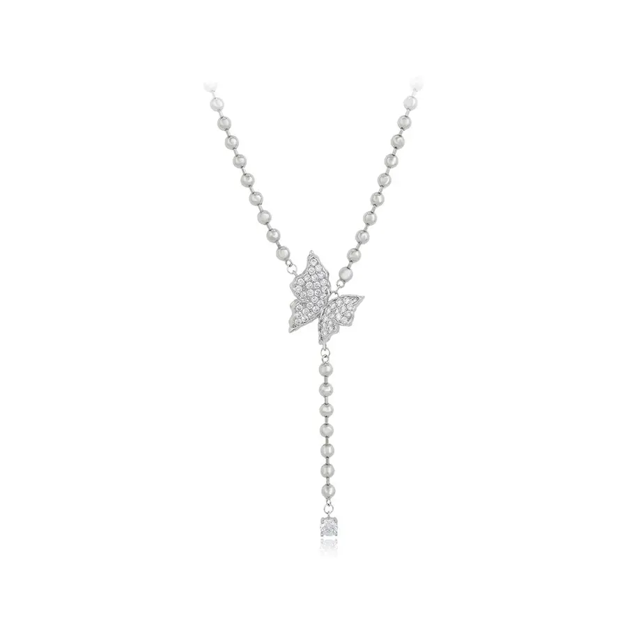YMnecklace-01729 xuping Schmuck Personal isiertes Design Coole Hip Hop Rosenkranz Perlen Bogen Knoten Diamant Halskette