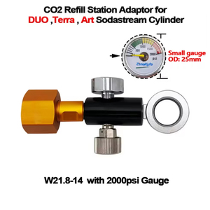 Station de remplissage et de recharge de CO2 pour machine à eau gazeuse, adaptateur en acier inoxydable noir et or, connexion rapide pour cylindre SodaStream DUO - Product Image 6