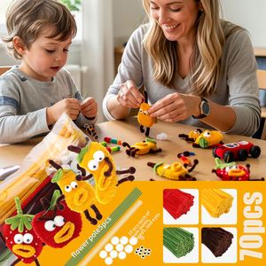 ชุดอุปกรณ์ทำพวงกุญแจน่ารัก Fun Fruit Pipe Cleaner Charm Workshop Kit พร้อมตาโป่ง ปอมปอม รวมถึงห่วงคล้องและโซ่ - Product Image 6