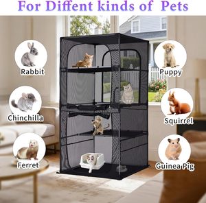 Catio <strong>Outdoor</strong> Waterproof <strong>Cat</strong> <strong>Enclosure</strong> 61.4" H 4-Tier Perches <strong>Cat</strong> Patio Playpen Kitten Kennel for Indoor/<strong>Outdoor</strong> Use - Product Image 4