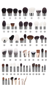 MSQ Argent Manche En Plastique Cheveux Naturels Pinceau De Maquillage Visage Poudre Style Ombre À Paupières Correcteur Crayon Blush En Gros Logo Privé - Product Image 4