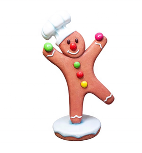 屋内リビングルーム/クリスマスショッピングモールの装飾のためのホットセールカスタマイズされた大きなグラスファイバージンジャーブレッドマン彫刻 & 像 - Product Image 1
