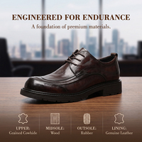 Chaussures habillées en cuir pour hommes sur mesure, dessus en cuir de vachette grainé, OEM ODM, chaussures d'affaires, logo personnalisé, options de matériaux