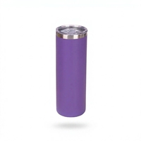 Gobelet isotherme de 20 oz en acier inoxydable avec couvercle coulissant et paille, revêtement poudré, 7 couleurs, logo personnalisé, vente en gros