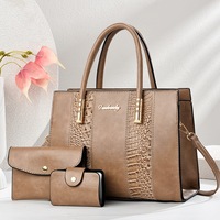Nouveau Sac Fourre-Tout Carré pour Femme, Tendance et Élégant, Motif Texturé Patchwork Effet Pierre, Color-Block, Fermeture Éclair, en Polyester