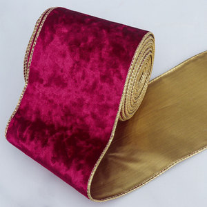 <span class=keywords><strong>Cinta</strong></span> <span class=keywords><strong>de</strong></span> Terciopelo <span class=keywords><strong>Ancha</strong></span> con Borde Dorado, 100% Poliéster, <span class=keywords><strong>de</strong></span> una Sola Cara, <span class=keywords><strong>de</strong></span> 2-1/2 Pulgadas, <span class=keywords><strong>para</strong></span> Decoración <span class=keywords><strong>de</strong></span> Árboles <span class=keywords><strong>de</strong></span> <span class=keywords><strong>Navidad</strong></span>, Coronas, Lazos - Product Image 5