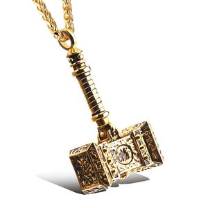 Collier Pendentif Marteau de Thor Viking Nordique en Acier Inoxydable 316L Moulé, Bijou Tendance pour Homme, Prêt à Expédier en Gros - Product Image 2