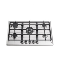 Cuisinière à gaz encastrable haute performance à 5 brûleurs, dessus en acier inoxydable, chauffage rapide et efficace pour la cuisson quotidienne