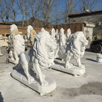 Sculptures d'animaux en pierre naturelle, statues de lions en marbre, fabriquées sur mesure par NORTON pour les jardins, les parcs, les zoos et les espaces publics.