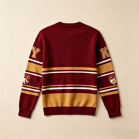 Pulls en tricot à manches longues en gros, pulls brodés avec logo, tenues du Nouvel An, sweat-shirts