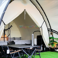 Tenda glamor Safari mewah untuk keluarga tenda Kemah tiang kanvas tahan air untuk musim panas untuk resor luar ruangan tenda Safari Hotel