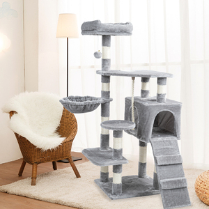 Modern Large 4-Level Cat Tree Cat Tower with Nest <b>Scratching</b> <b>Post</b> Plush Cat Climbing Frame for Indoor Cats - Product Image 6