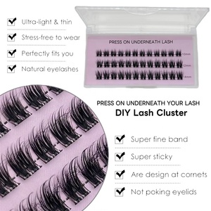 Nuevas pestañas postizas impermeables de larga duración, Invisible banda transparente, prensa prepegada en racimo, fábrica de pestañas Diy - Product Image 5