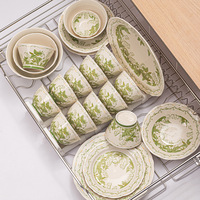 Service de table en céramique haut de gamme BAMBUS, style moderne et frais, luxe léger, bol à fruits et assiette pour la maison ou le thé