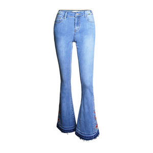 Taille UE Jeans en Denim de Haute Qualité Jeans à Broderie de <span class=keywords><strong>Fleurs</strong></span> pour Femmes - Product Image 6