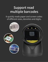 Escáner de Códigos de Barras Omnidireccional 2D, Lector de Códigos de Barras con Cable, Plataforma de Escaneo de Códigos QR 2D de Escritorio para Inventario de Supermercados