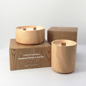 LTC57/LTC58 <strong>Large</strong> Ceramic Cup <strong>Candle</strong> Natural Wooden Color Outdoor Ceramic Jar <strong>Candle</strong> - Product Image 5