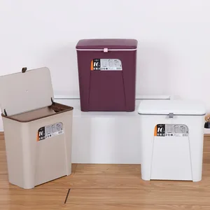 Настенная корзина для мусора с крышкой для шкафа, комнатная пластиковая корзина для туалетной бумаги, ведро для хранения отходов на дверцу кухонного шкафа