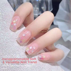 BeiEn Sakura Flower Glitter Blossom Sequin UV/LED Gel <strong>Polish</strong> Ice Sheer Nude Glitter Brush-On Bottle Gel OEM&amp;ODM Good Consistency - Product Image 1