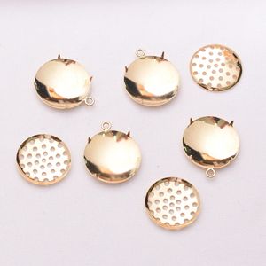 Colgante <span class=keywords><strong>de</strong></span> malla chapado en <span class=keywords><strong>oro</strong></span> <span class=keywords><strong>de</strong></span> <span class=keywords><strong>14K</strong></span> Danf, base redonda con diseño <span class=keywords><strong>de</strong></span> vaina <span class=keywords><strong>de</strong></span> loto, collar hecho a mano DIY, accesorio <span class=keywords><strong>de</strong></span> <span class=keywords><strong>cadena</strong></span> al por mayor - Product Image 4