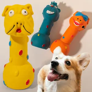 Öko-Latex Haustierspielzeug für Hunde sicher gesund weich geschmackswert Quietscher-Hantel Hundeknickel-Spielzeug