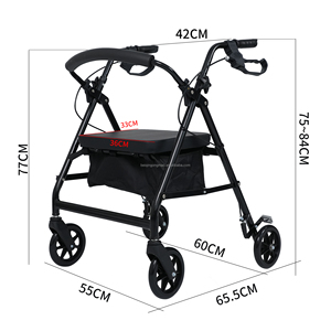 Nuevo estilo Walking Aids 4 ruedas plegable portátil Rollator Walker <span class=keywords><strong>Adulto</strong></span> Walker para personas mayores - Product Image 4