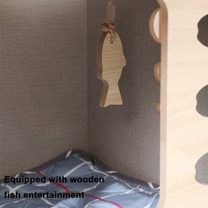 Amazon FAI DA TE Fornitore Della Cina di Legno Coperta Pet Letto Casa Condominio con il Rilievo per il Gatto e il Cane - Product Image 5